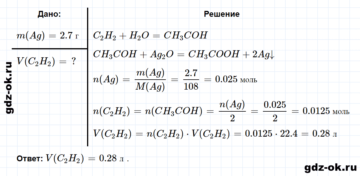 Задание номер 6 к параграфу 24 из ГДЗ по химии 10 класс Рудзитис, Фельдман