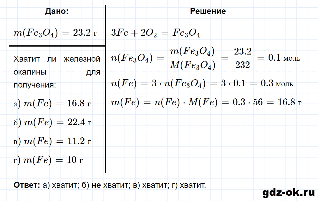 Задание номер 5-33 к главе 5 из ГДЗ по химии 8 класс Кузнецова, Левкин задачник