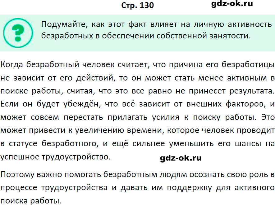 Решение заданий со страницы 130 учебник из ГДЗ по обществознанию 8 класс Боголюбов, Городецкая