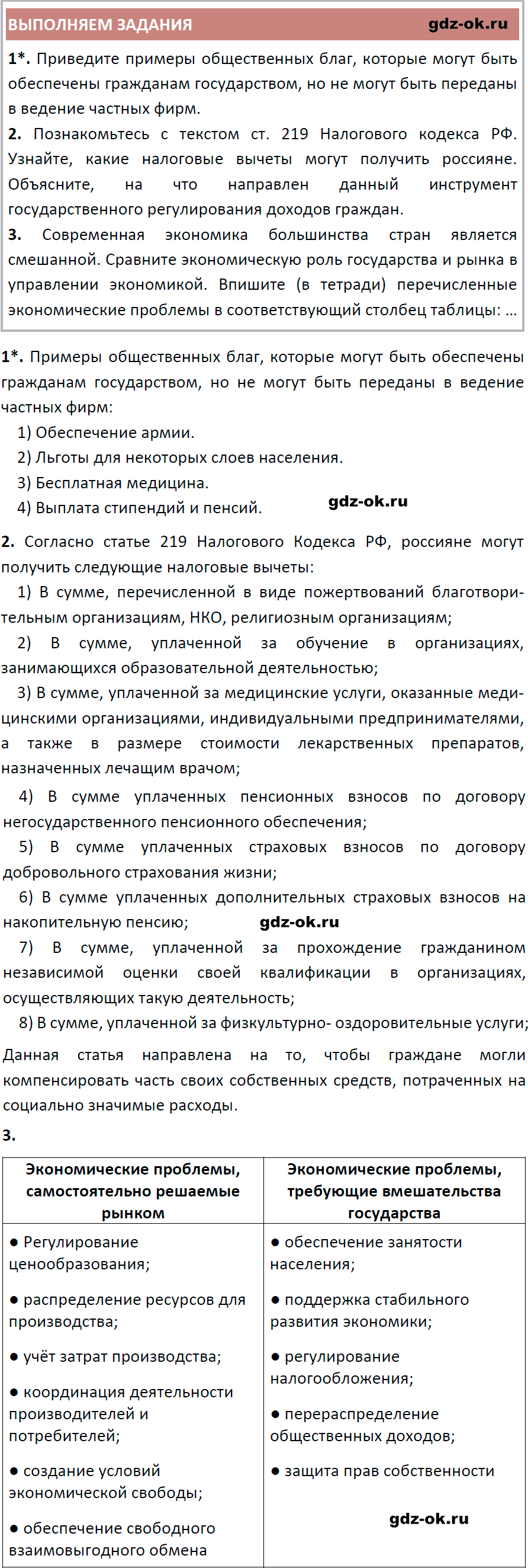 Решение заданий со страницы 199 учебник из ГДЗ по обществознанию 8 класс Боголюбов, Городецкая - фрагмент 2